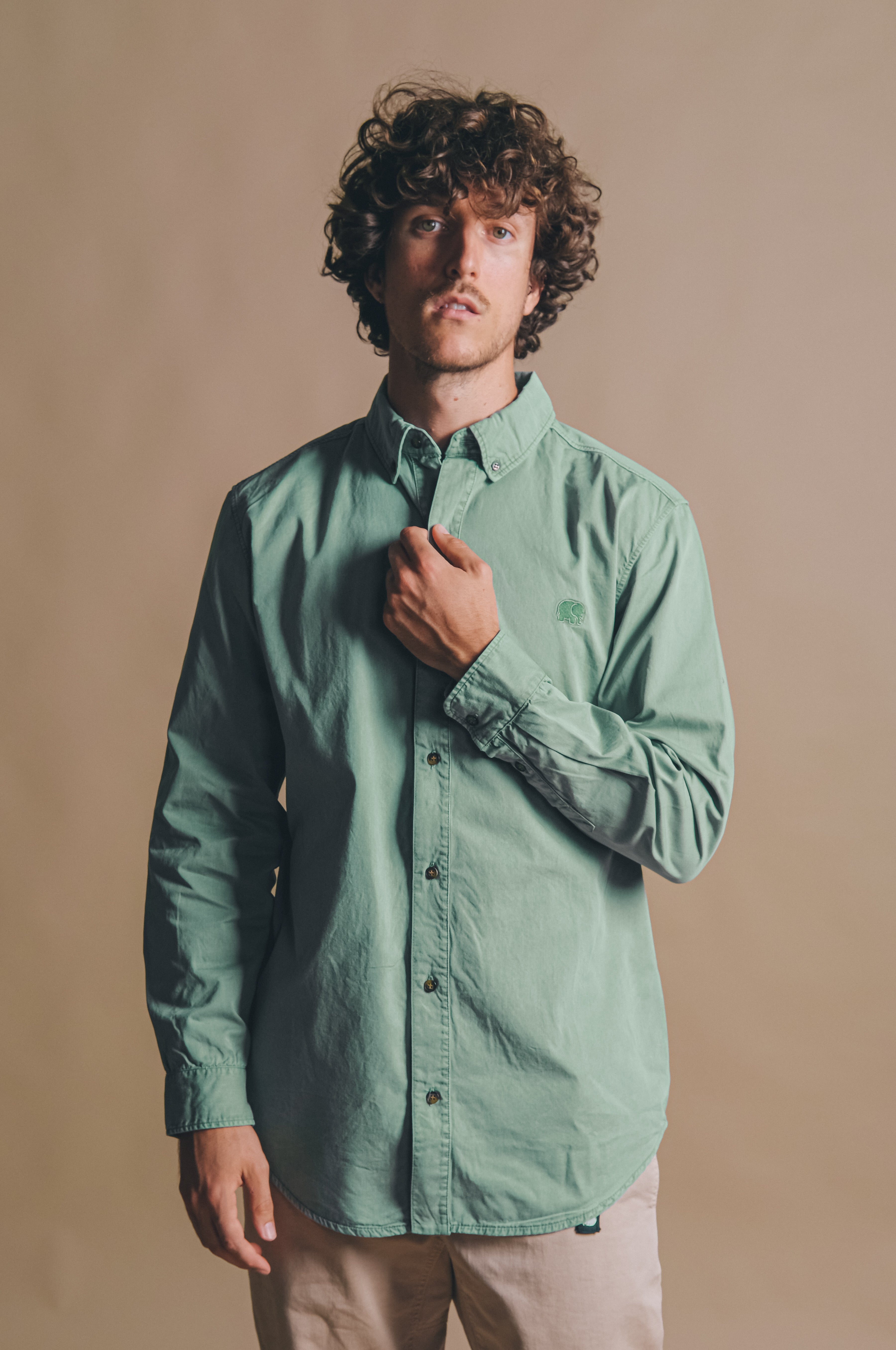 Image of Trendsplant mannen vegan Shirt Postiguet Eucaliptus Groen