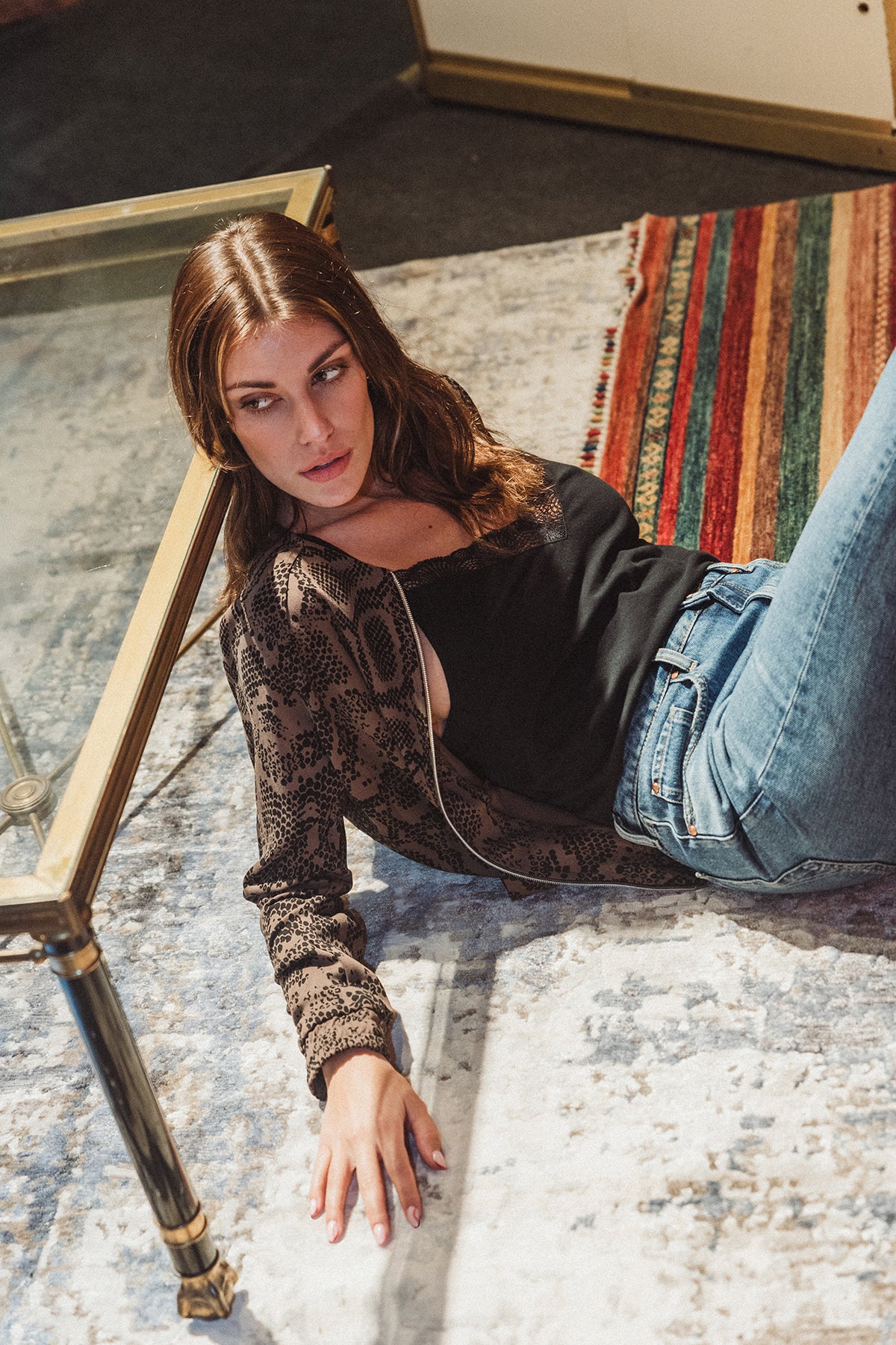 89401 - LOVJOI Damen vegan Jacke Boca Braun Python