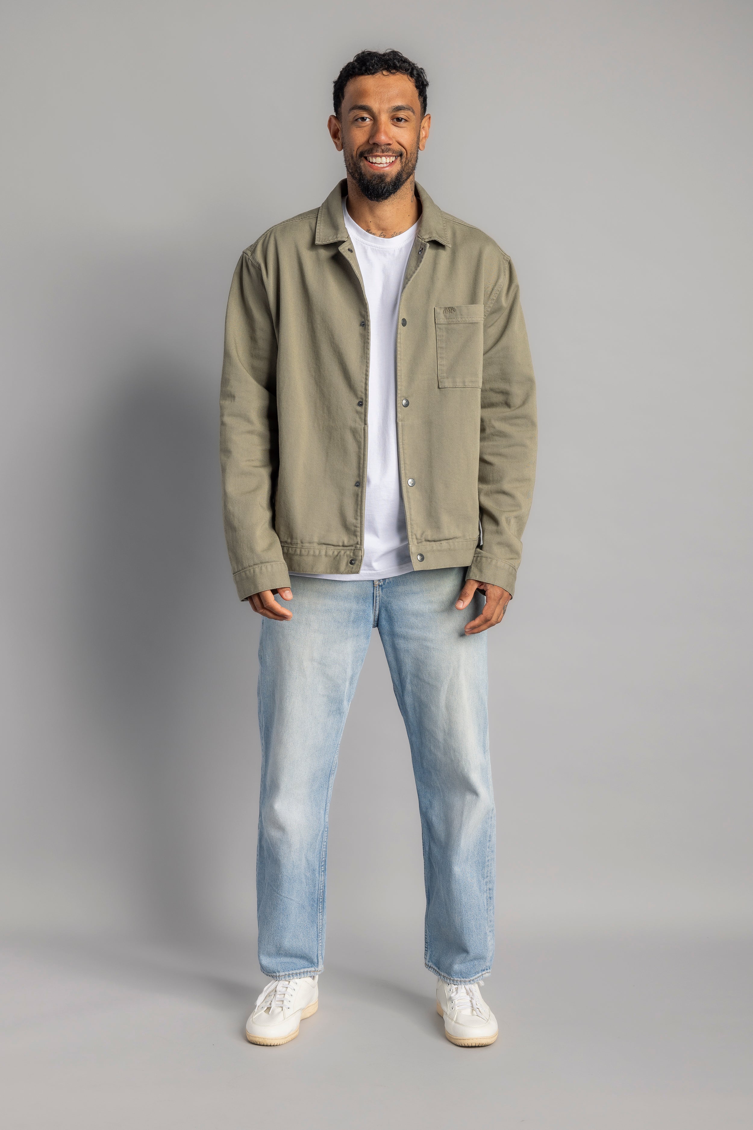 DIRTS men vegan Denim Jacket Unisex Dusty Olive
