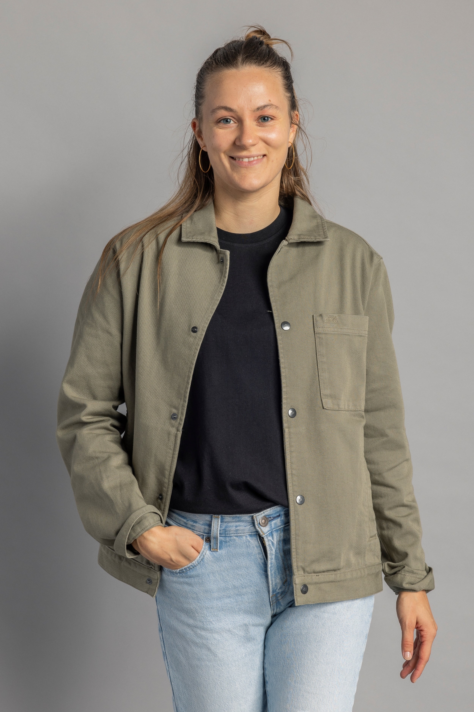 DIRTS Herren vegan Jeansjacke Unisex Dusty Olive