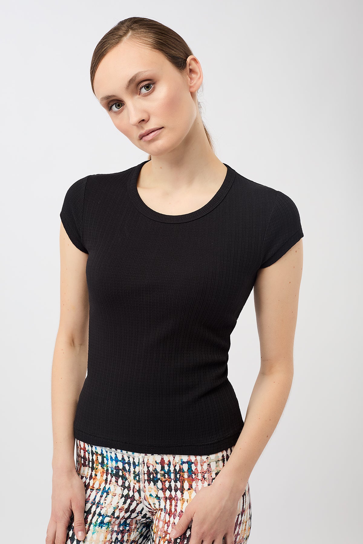 Mandala Damen vegan T-Shirt PiquÃ© Rundhalsausschnitt Schwarz