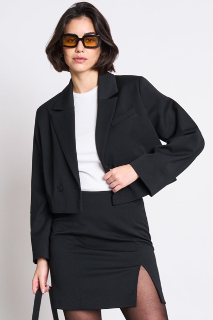 Image of JAN 'N JUNE dames vegan Blazer Cropped Tulia Zwart