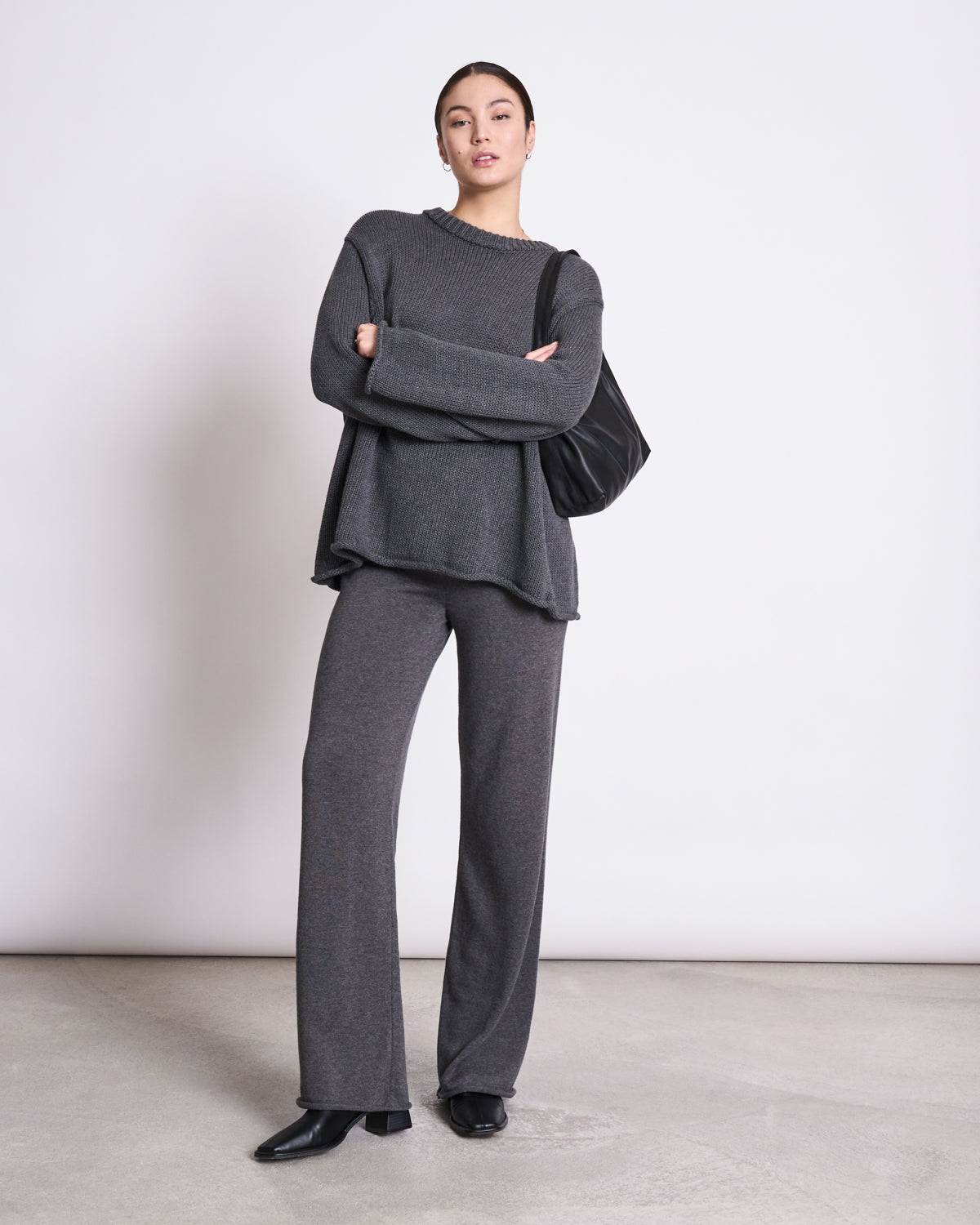 JAN 'N JUNE womens vegan Jumper Sona Dark Grey