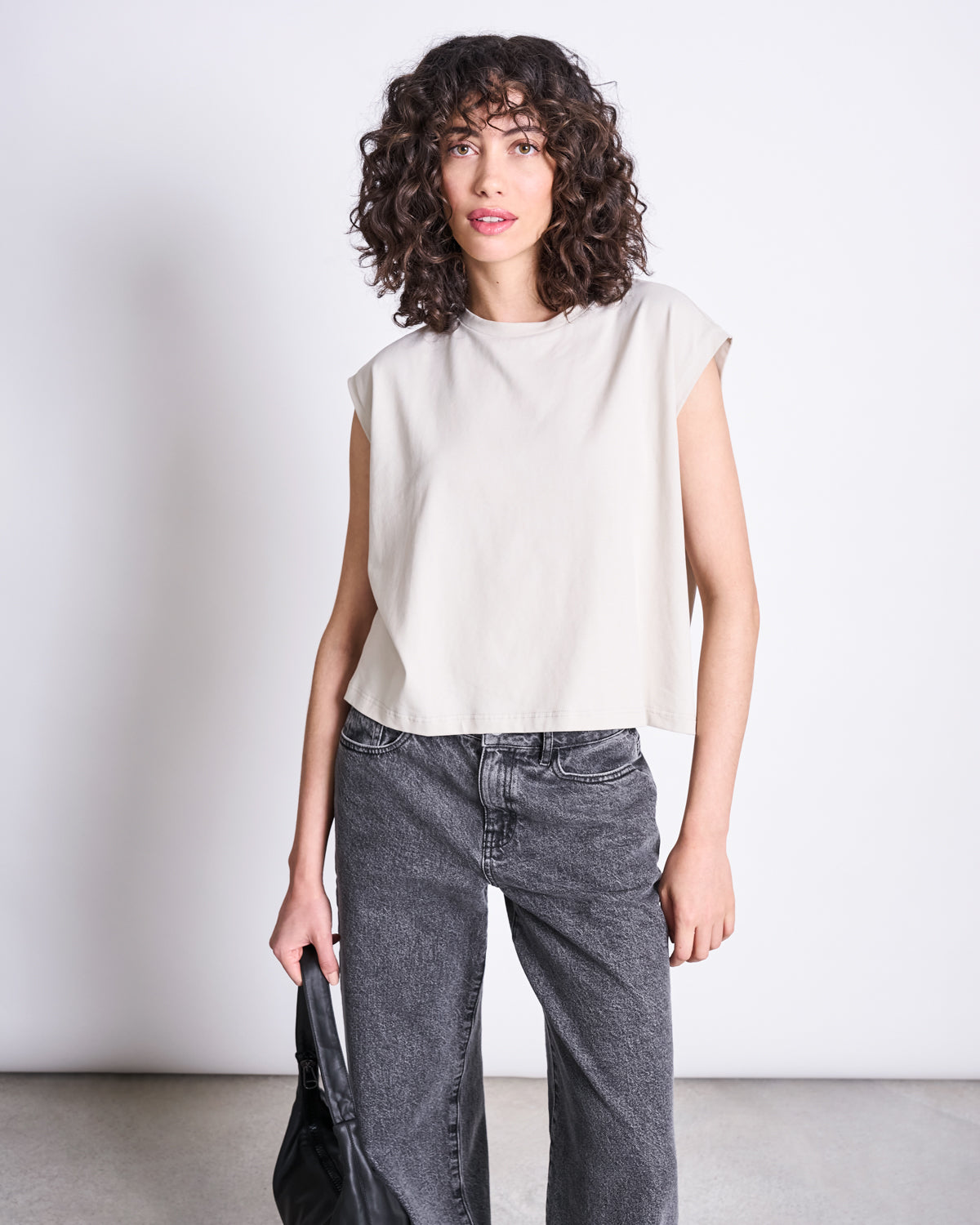 JAN 'N JUNE womens vegan Jeans Wide Leg Sunny Light Grey