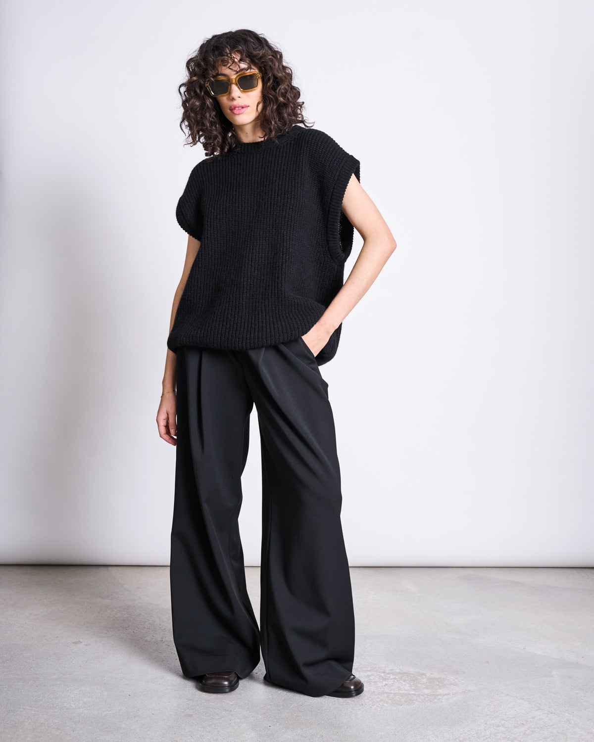 JAN 'N JUNE womens vegan Pants Wide Giza Black