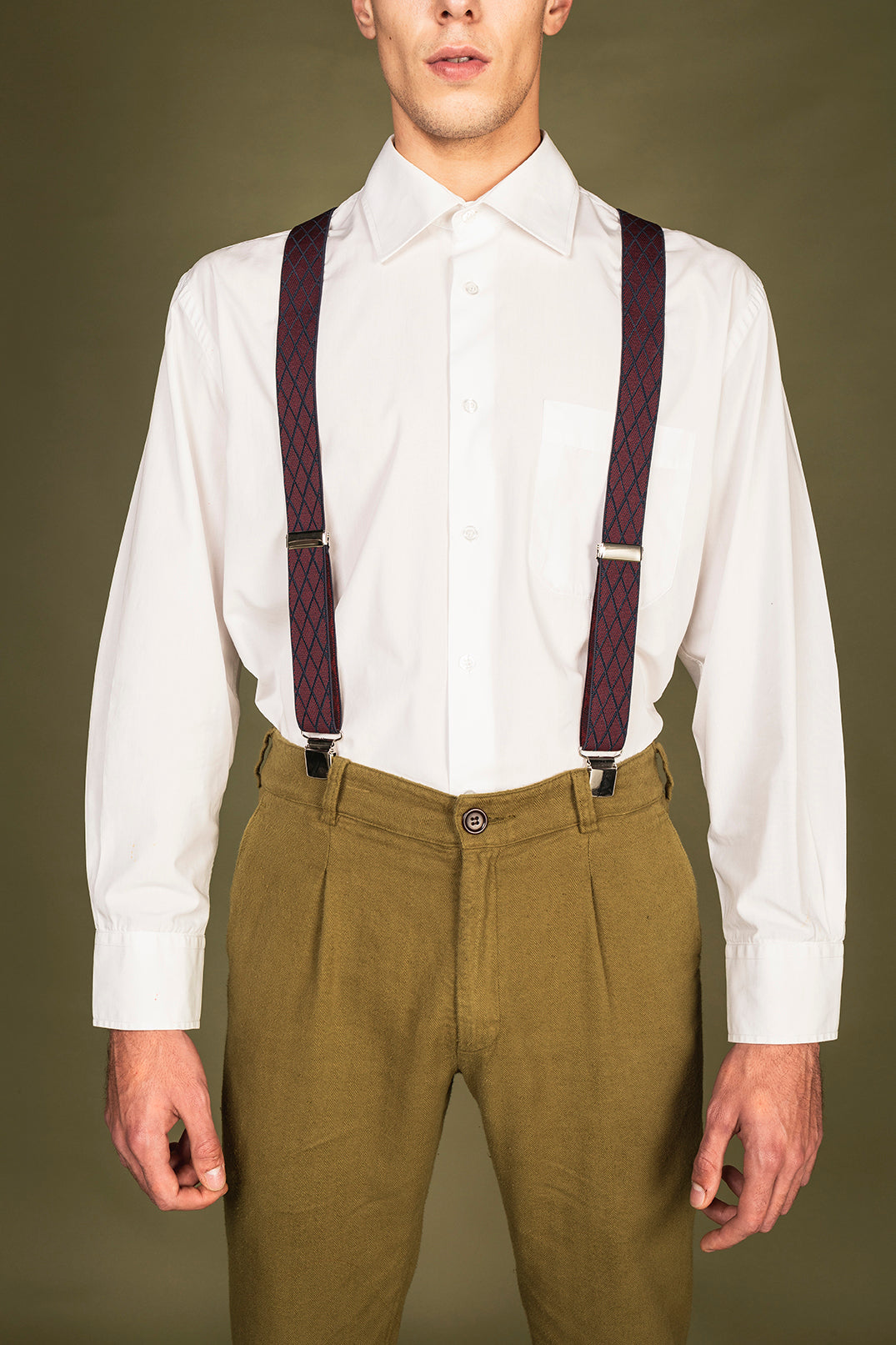 NAE men vegan Suspenders Theo Black/Red