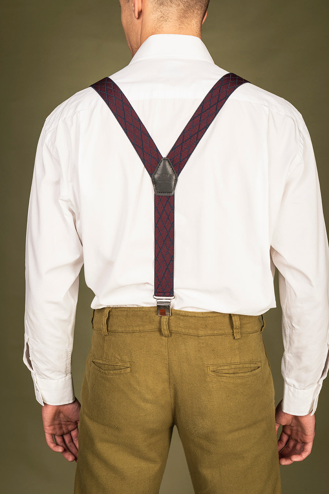 NAE men vegan Suspenders Theo Black/Red