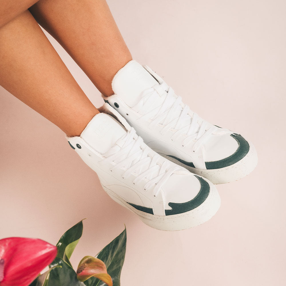 NAE men vegan Sneakers London Vegan Eco-Leather White/Green