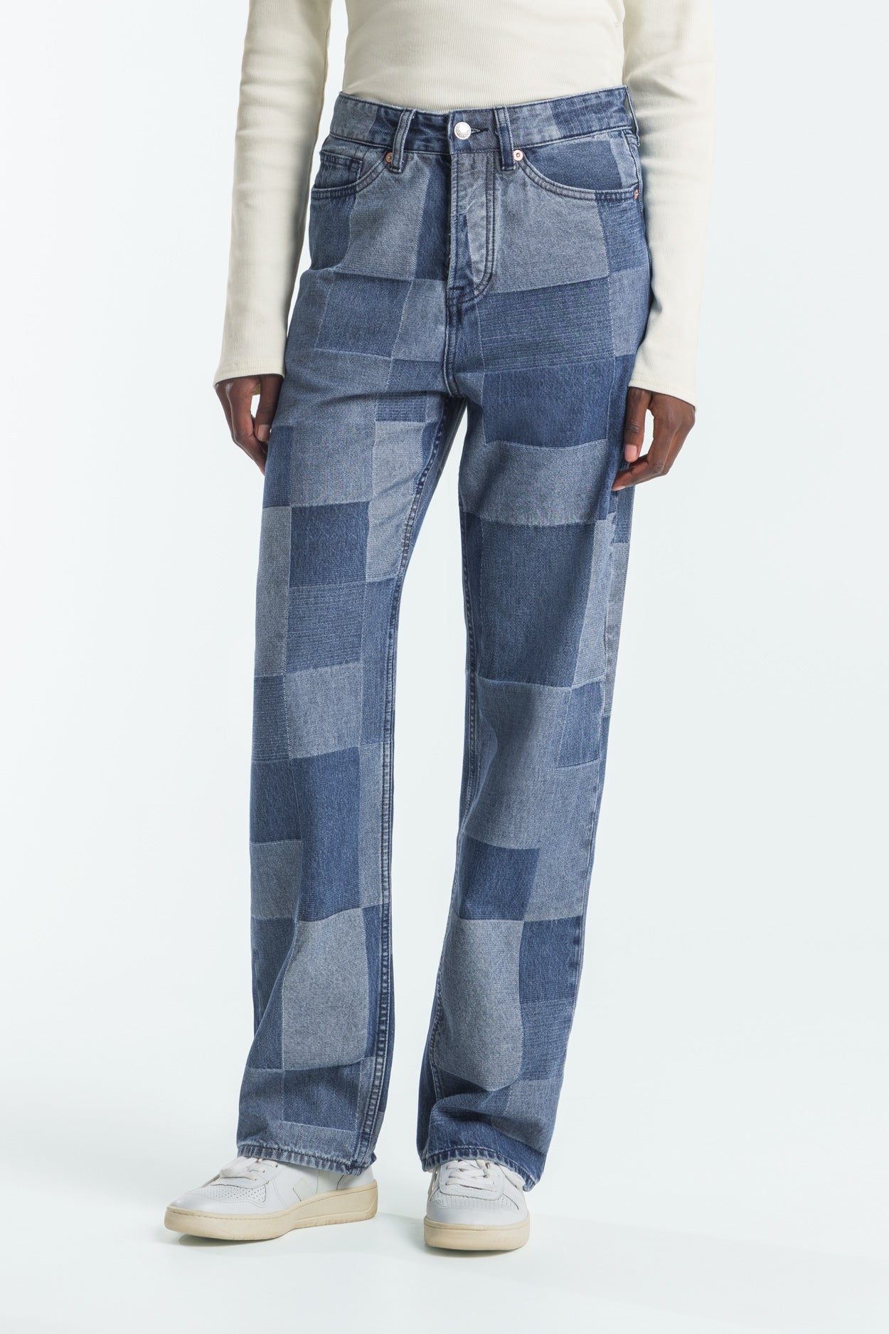 Kings Of Indigo Herren vegan Jeans Noah Jacquard Denim Blau
