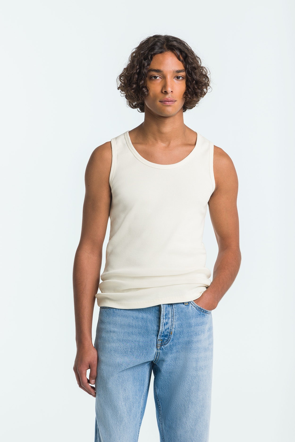 Image of Kings of Indigo mannen vegan Tanktop Hadrian Non Dyed Crème