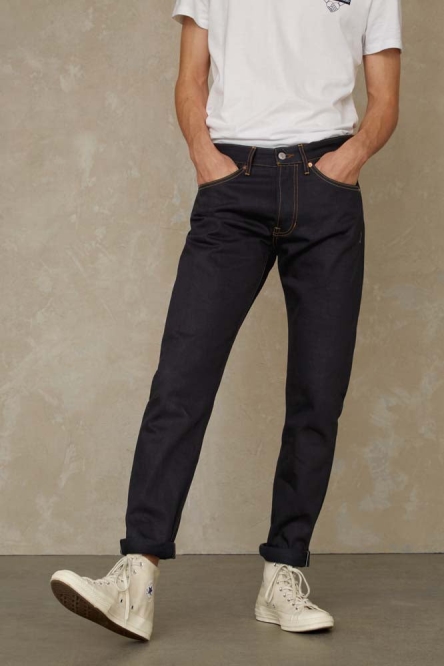 Kings Of Indigo Herren vegan Jeans Silvio Selvage Clean Platino Dry Schwarz