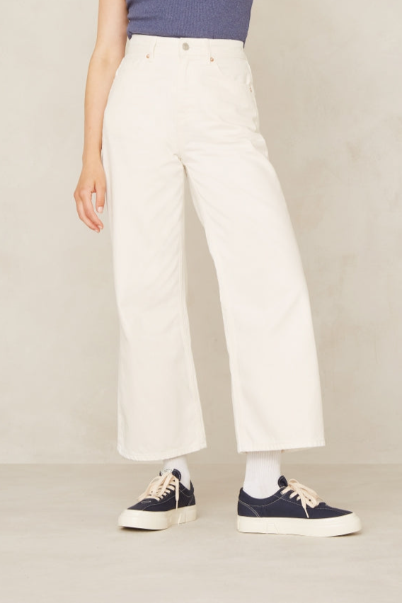 Image of Kings of Indigo dames vegan Cropped Jeans Elisabeth Holo Non Dyed Off White
