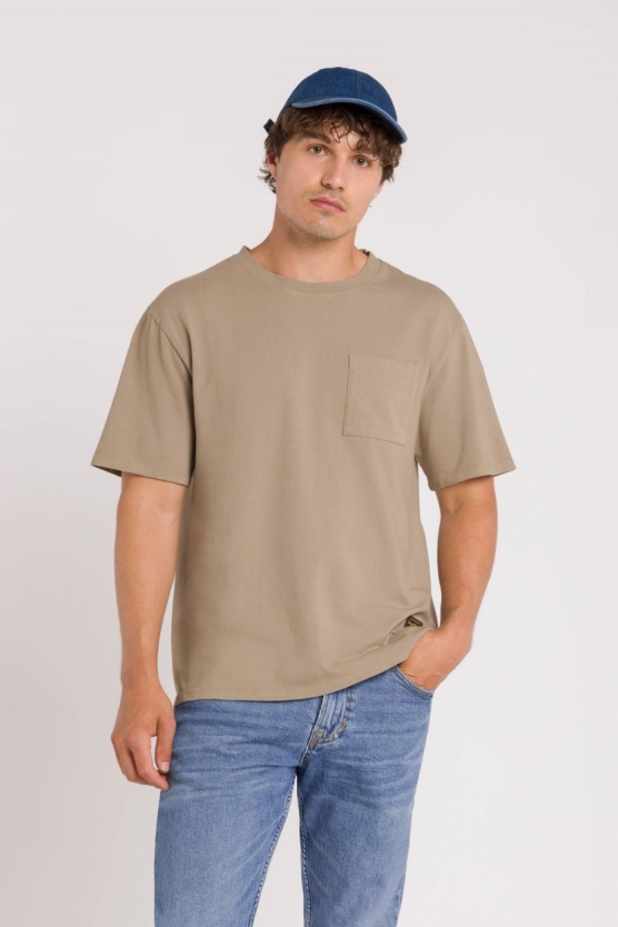 Kings Of Indigo Herren vegan T-Shirt Tasche Sargon Aluminium Beige