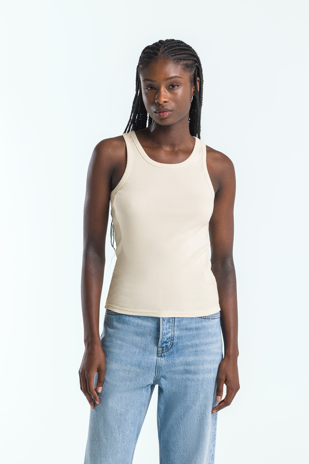 Kings of Indigo womens vegan Tank Top Kerry Off White