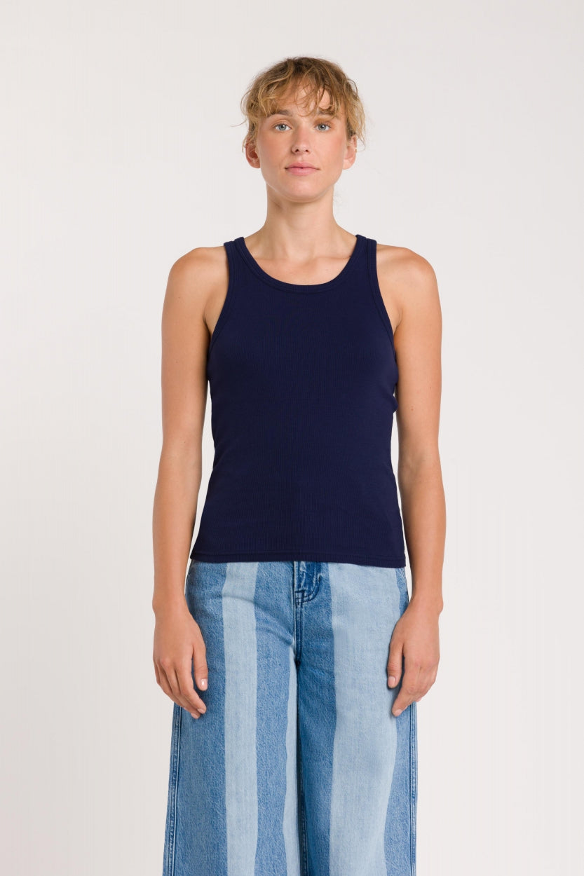 Kings of Indigo womens vegan Tank Top Kerry Peacoat Navy