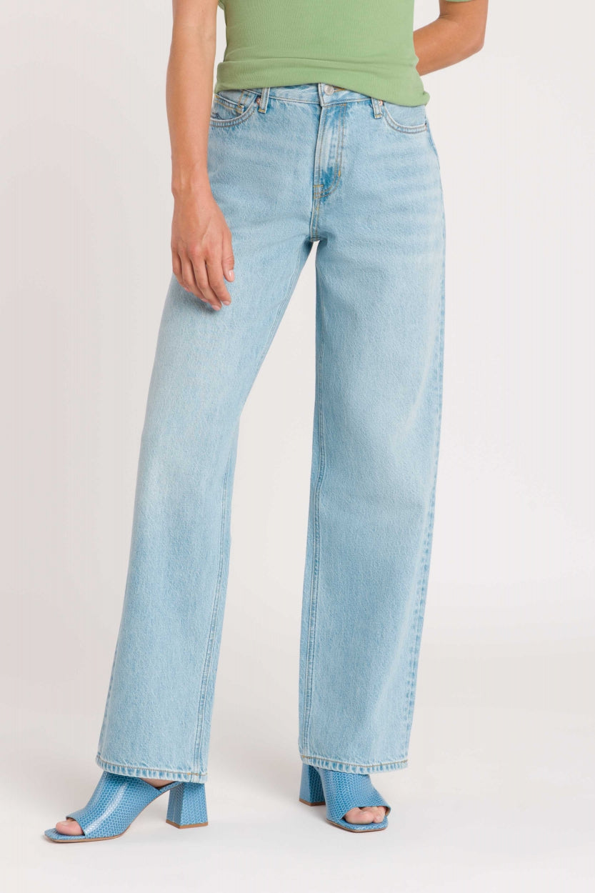 Kings Of Indigo Damen vegan Jeans Joan Used Blau Reef Super Light