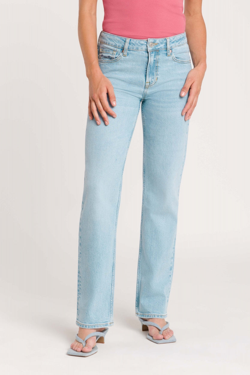 Kings Of Indigo Damen vegan Jeans Emiko Sander Super Light Used Blau