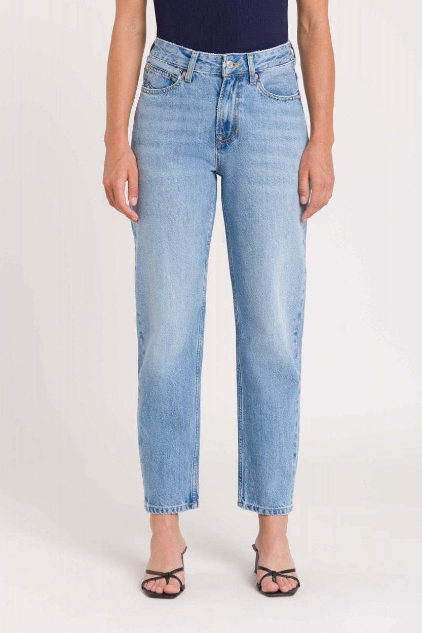 Kings Of Indigo Damen vegan GekÃ¼rzte Jeans Caroline Blau Reef Super Light