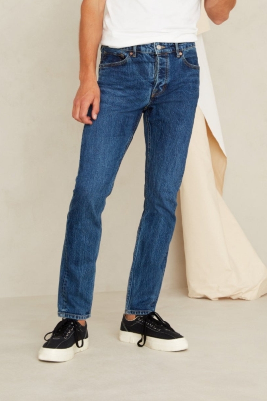 Kings Of Indigo Herren vegan Jeans John Xavier Mid Used Blau