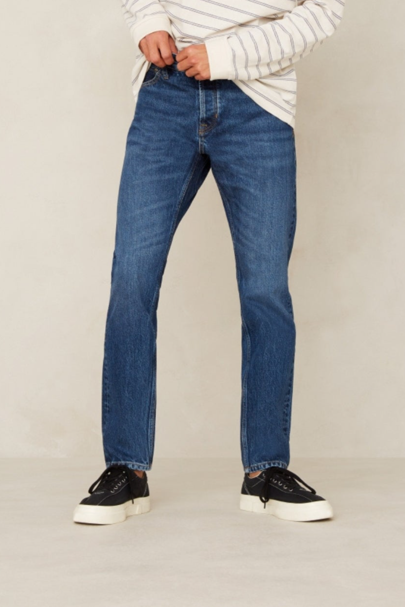 Kings Of Indigo Herren vegan Jeans Jerrick Stanley Mid Used Blau