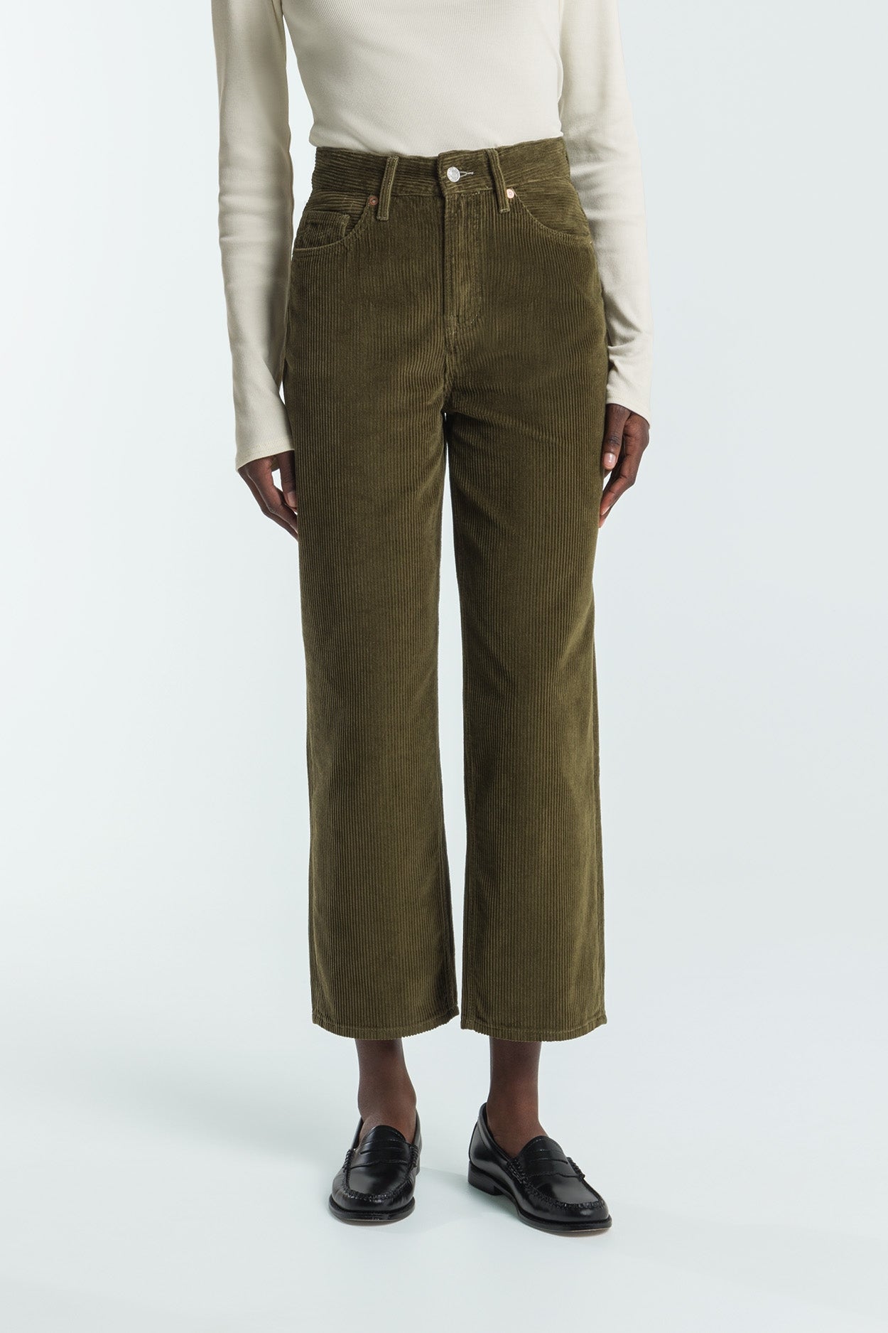 Kings Of Indigo Damen vegan Hose Cord Liora Burnt Olive