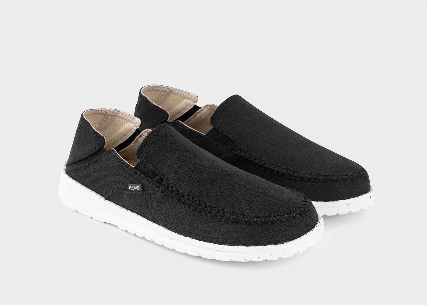 8000kicks EU men vegan Slip-On Men Sunslide Hemp Black