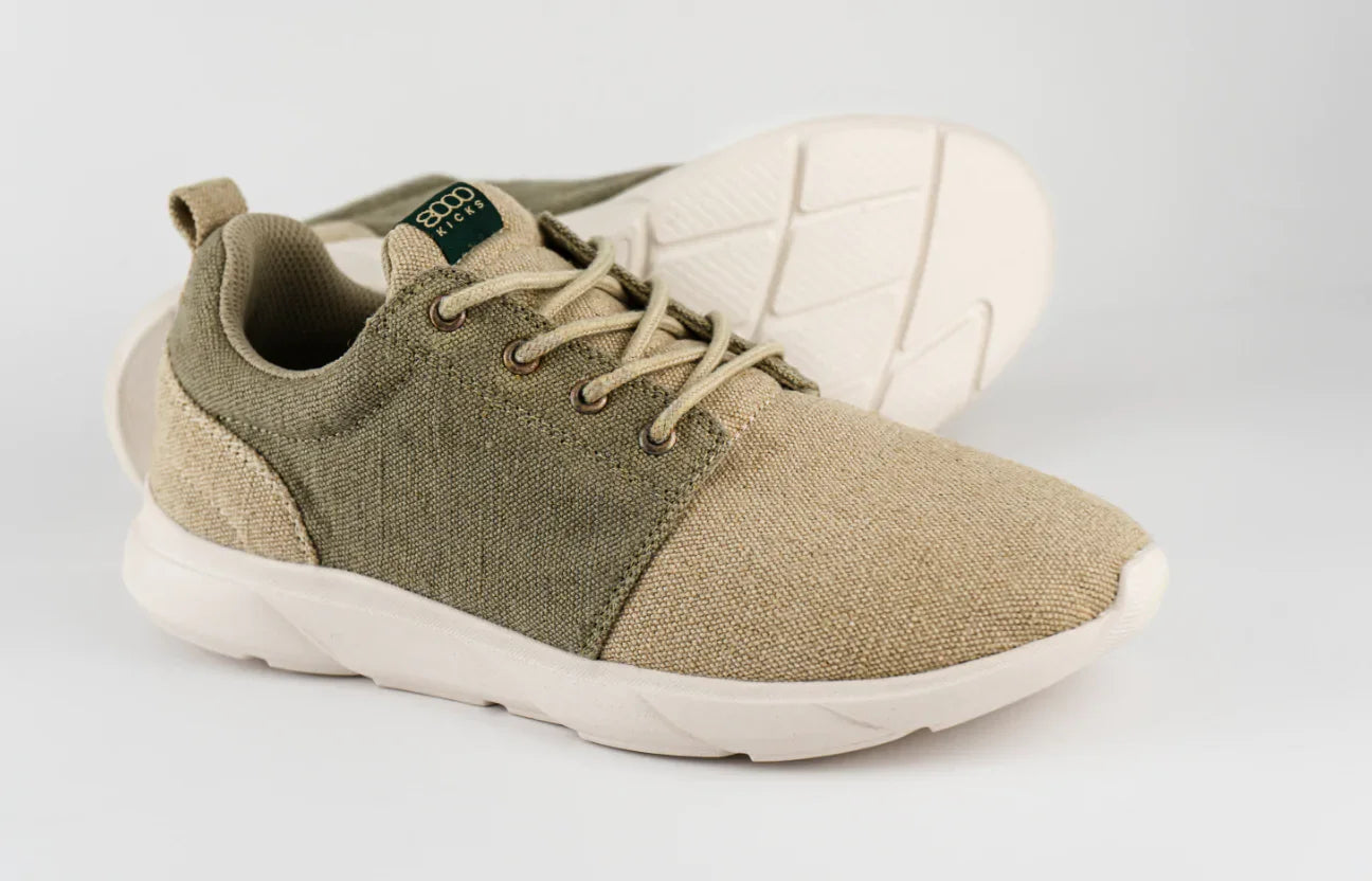 8000kicks EU men vegan Sneakers Explorer V2 Beige And Green