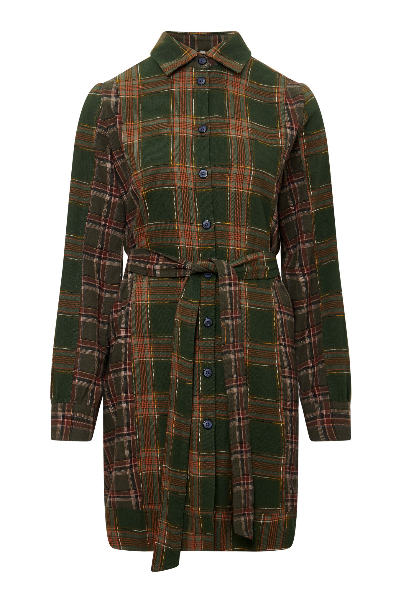 KOMODO Dress Flannel Patchwork Ruby Green