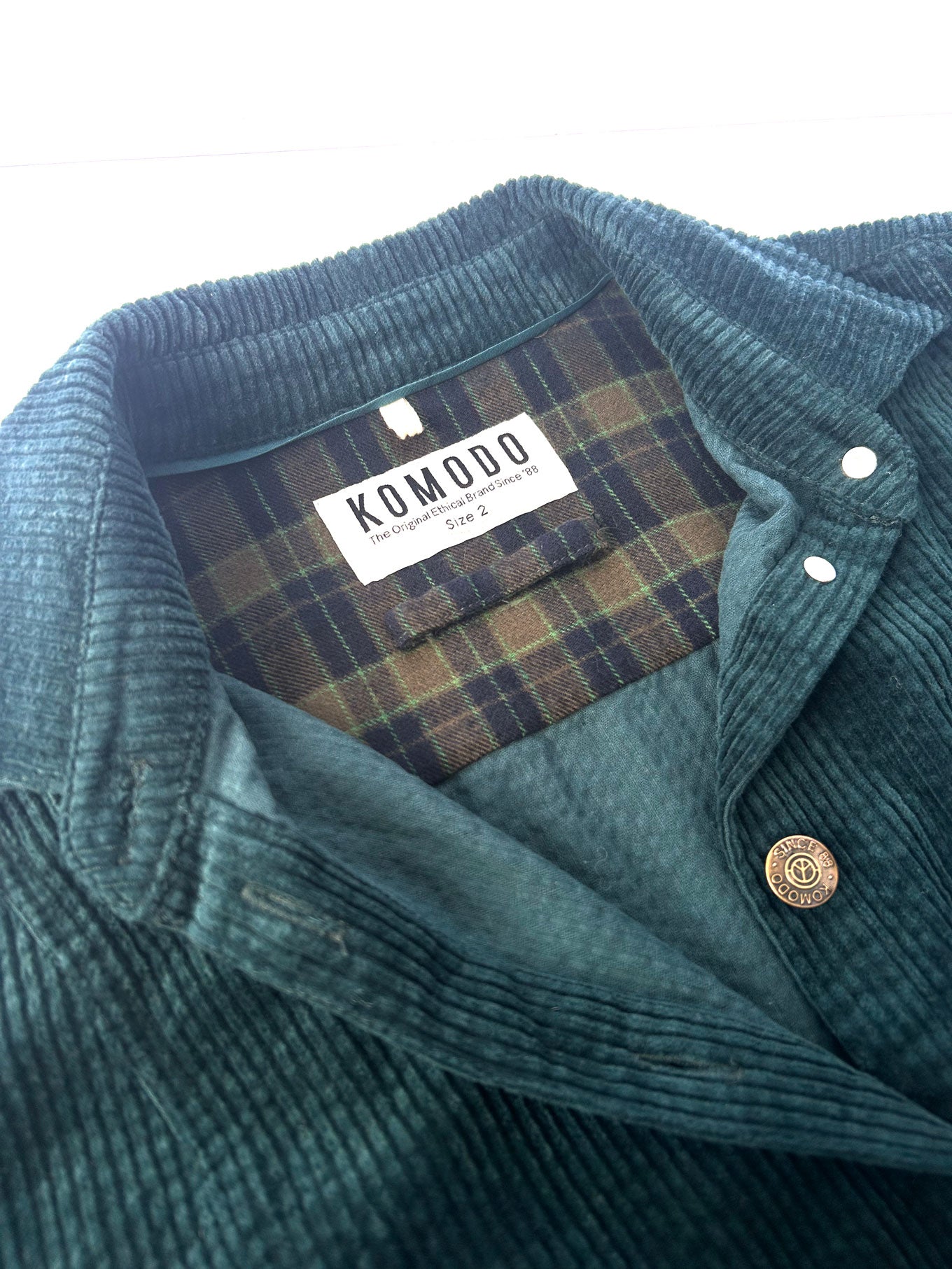 90728 - Damen vegan Kleid Corduroy Ruby Marine Grün 90728 - Damen vegan Kleid Corduroy Ruby Marine Grün