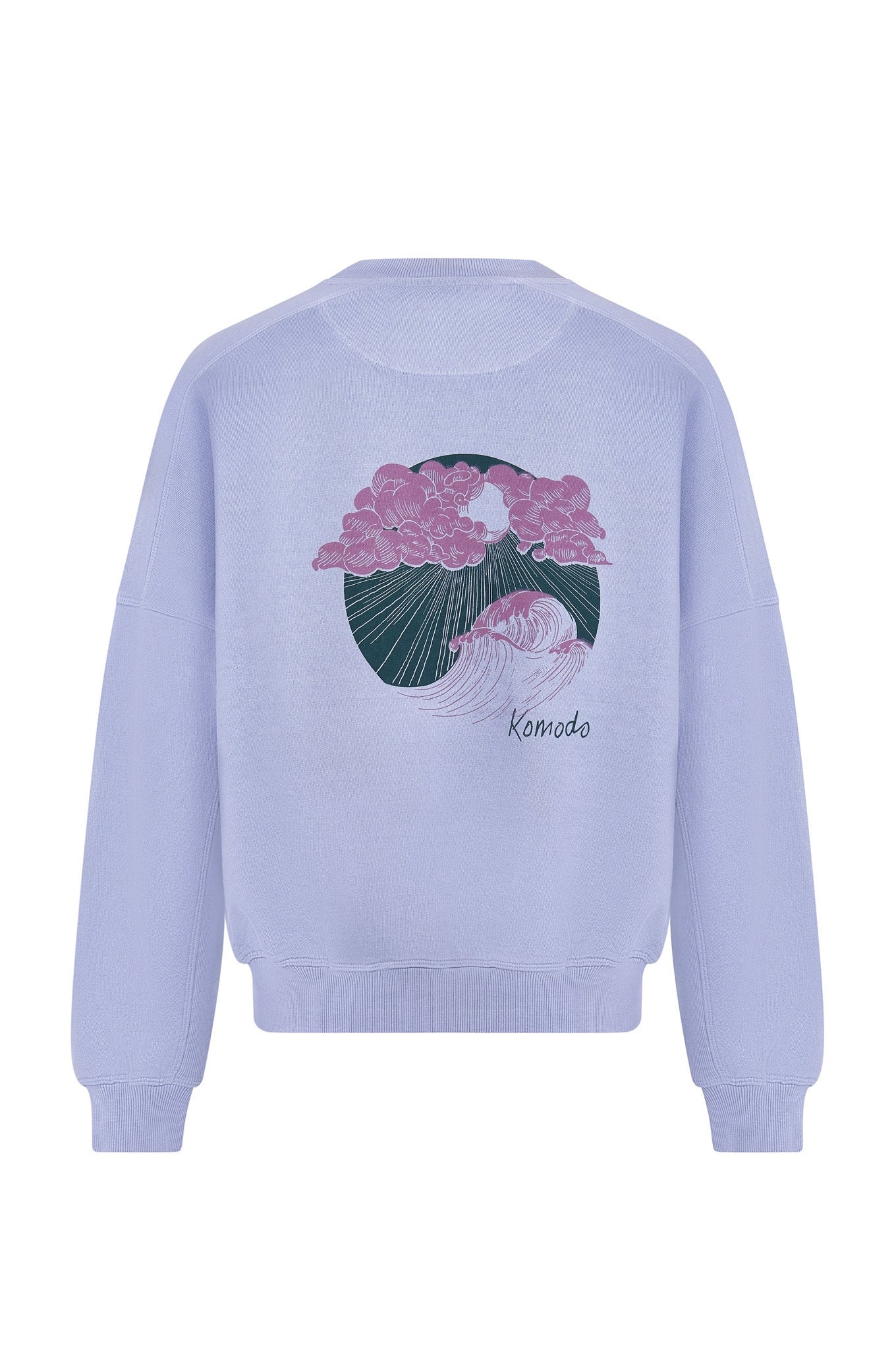 KOMODO Damen vegan Sweatshirt Surf Back Print Lavendel