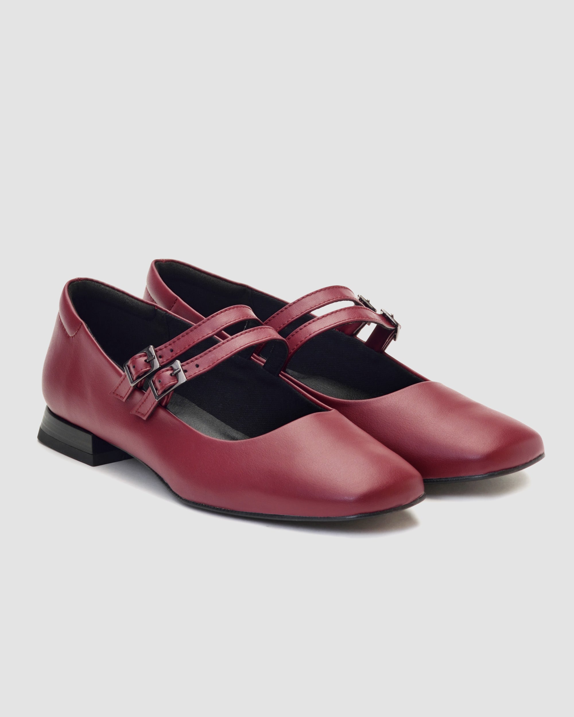 BOHEMA womens vegan Ballerinas Mary Jane Cherry