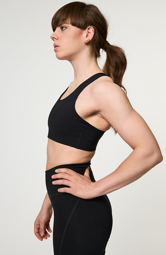 Girlfriend Collective womens vegan Bra Simone High Support Black