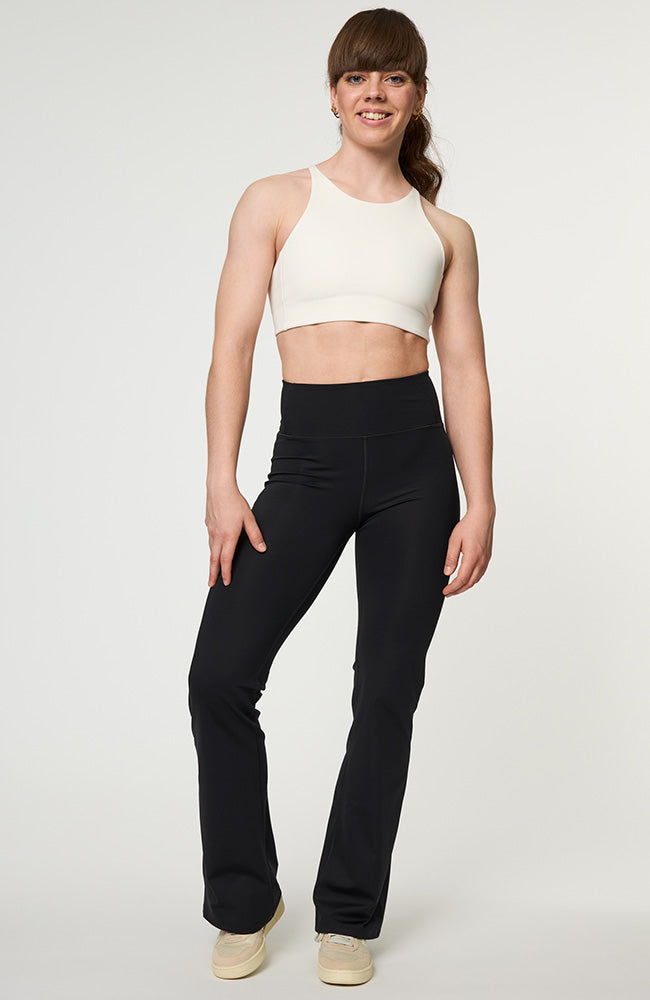 Girlfriend Collective womens vegan Flared Legging Compressive High-Rise Black