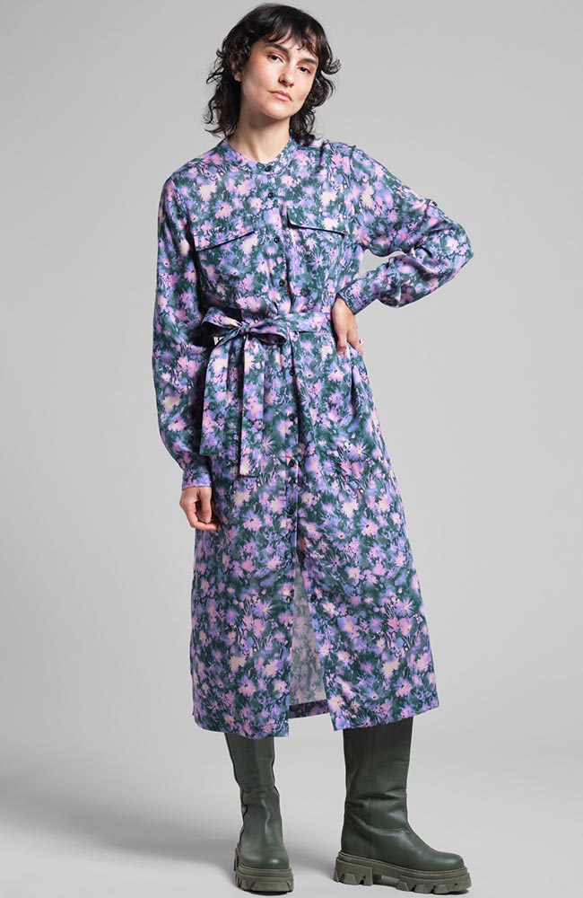 DEDICATED womens vegan Dress Falsterbo Blurred Flowers Multicolor