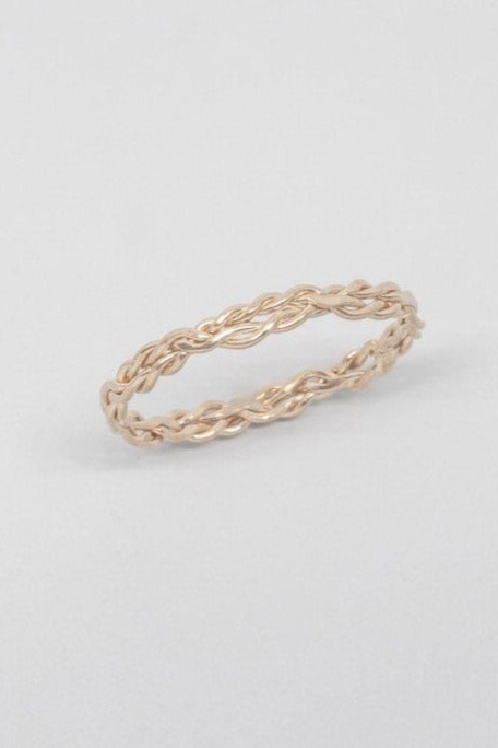 fejn womens vegan Ring Braided Rose Gold