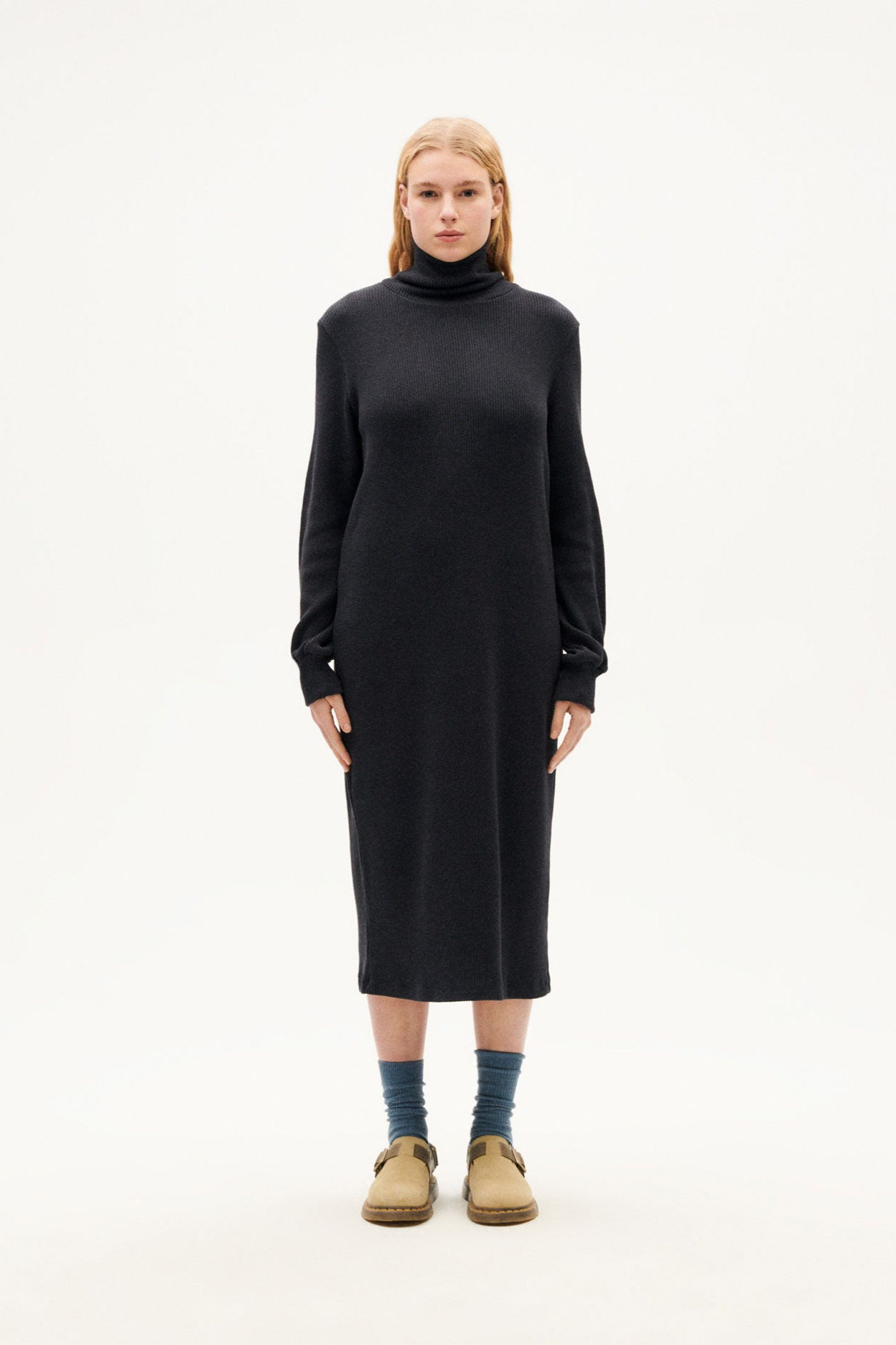 Thinking mu Damen vegan Strickkleid Amaia Graphit