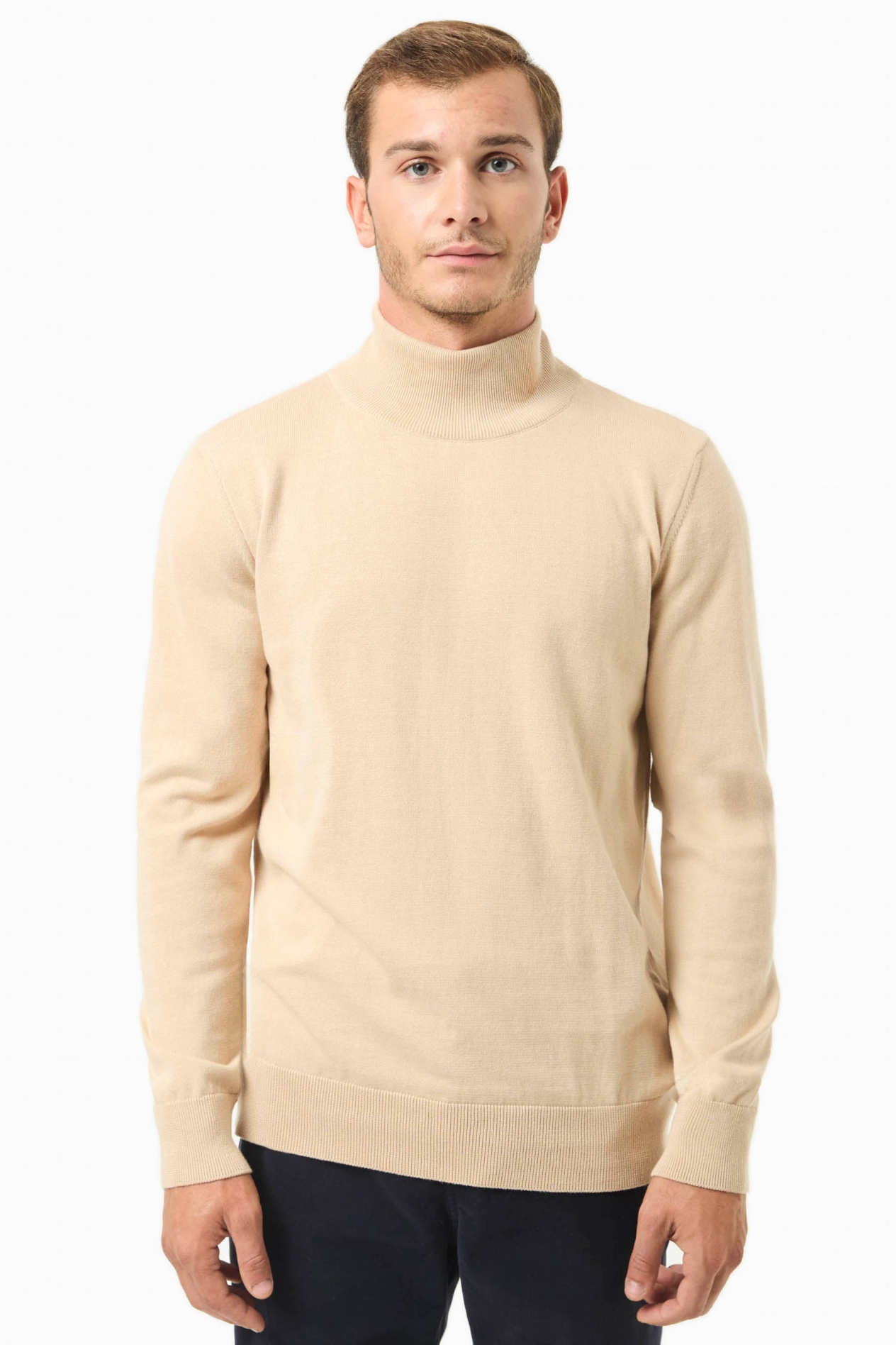 ORGANICATION Herren vegan Rollkragenpullover Beige
