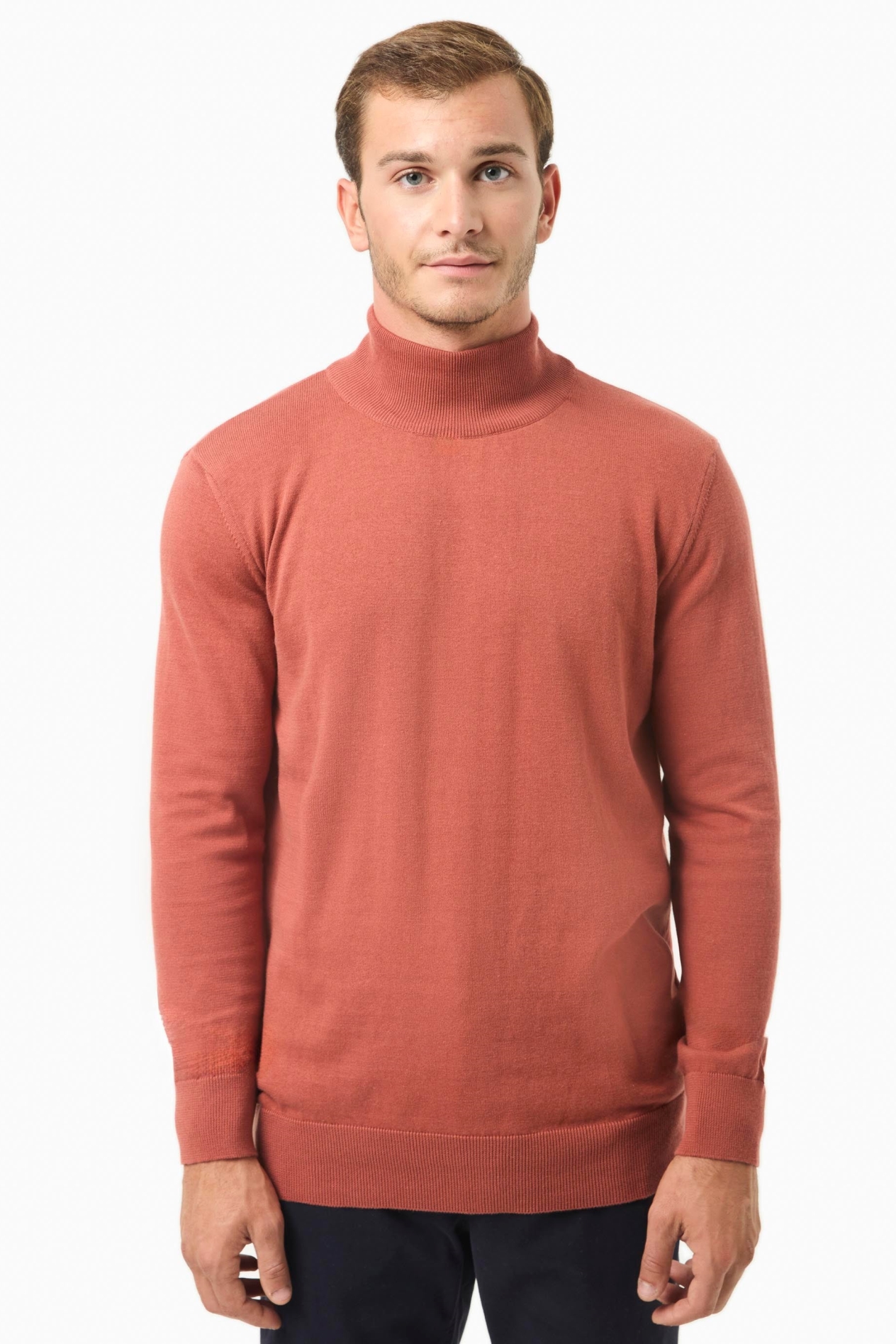 ORGANICATION Herren vegan Rollkragenpullover Zimtbraun