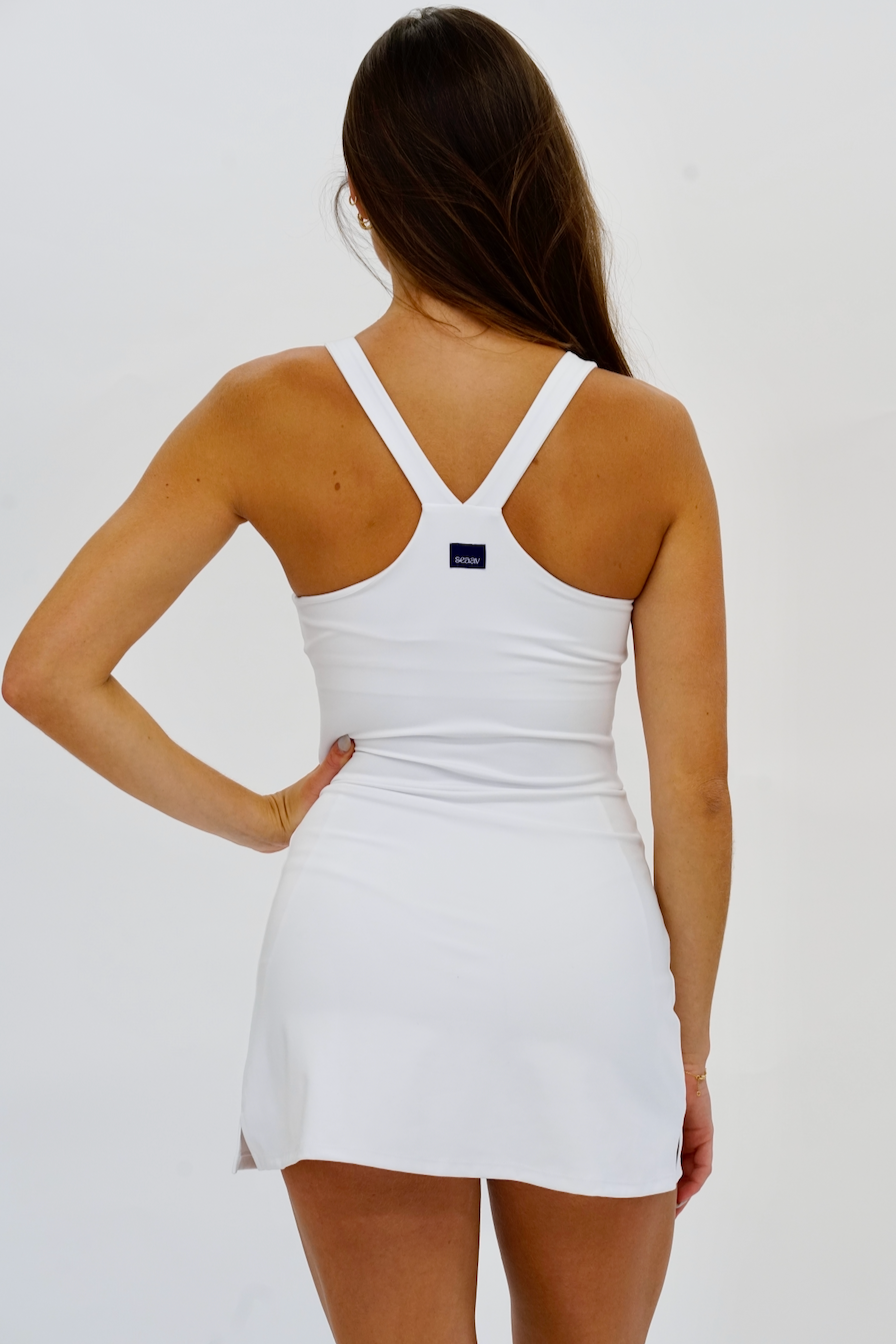 SEAAV womens vegan Dress Racquet White