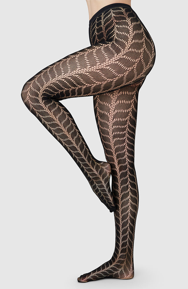 Swedish Stockings womens vegan Net Tights Meja Black