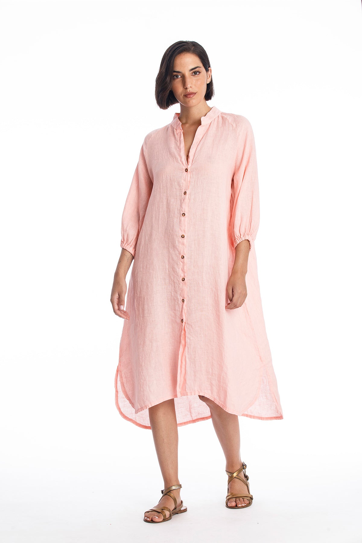 RAVENS VIEW IBIZA Damen vegan Hemdkleid Mei Pink Panther