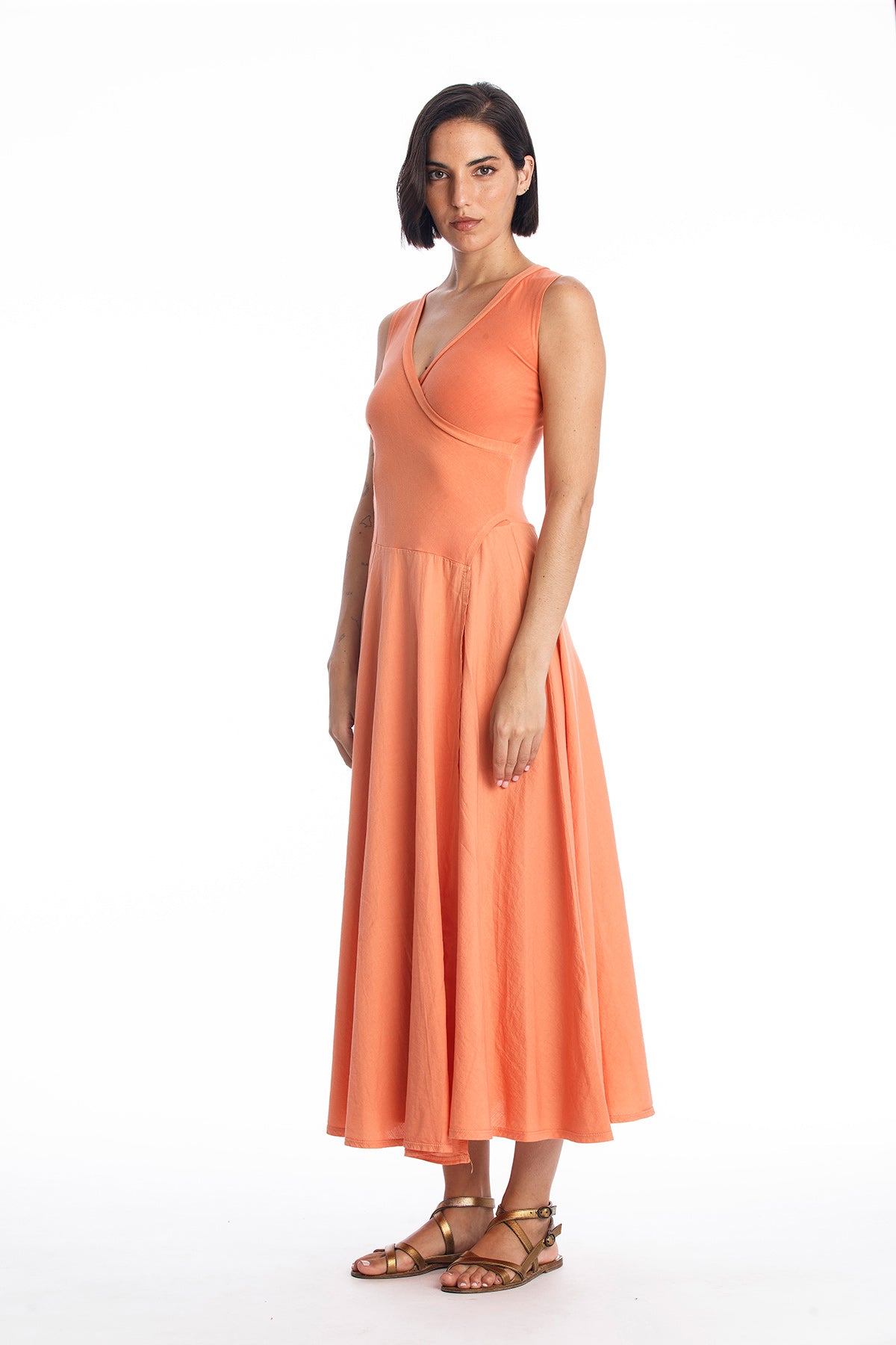 RAVENS VIEW IBIZA Damen vegan Kleid Veronika Ns Apricot