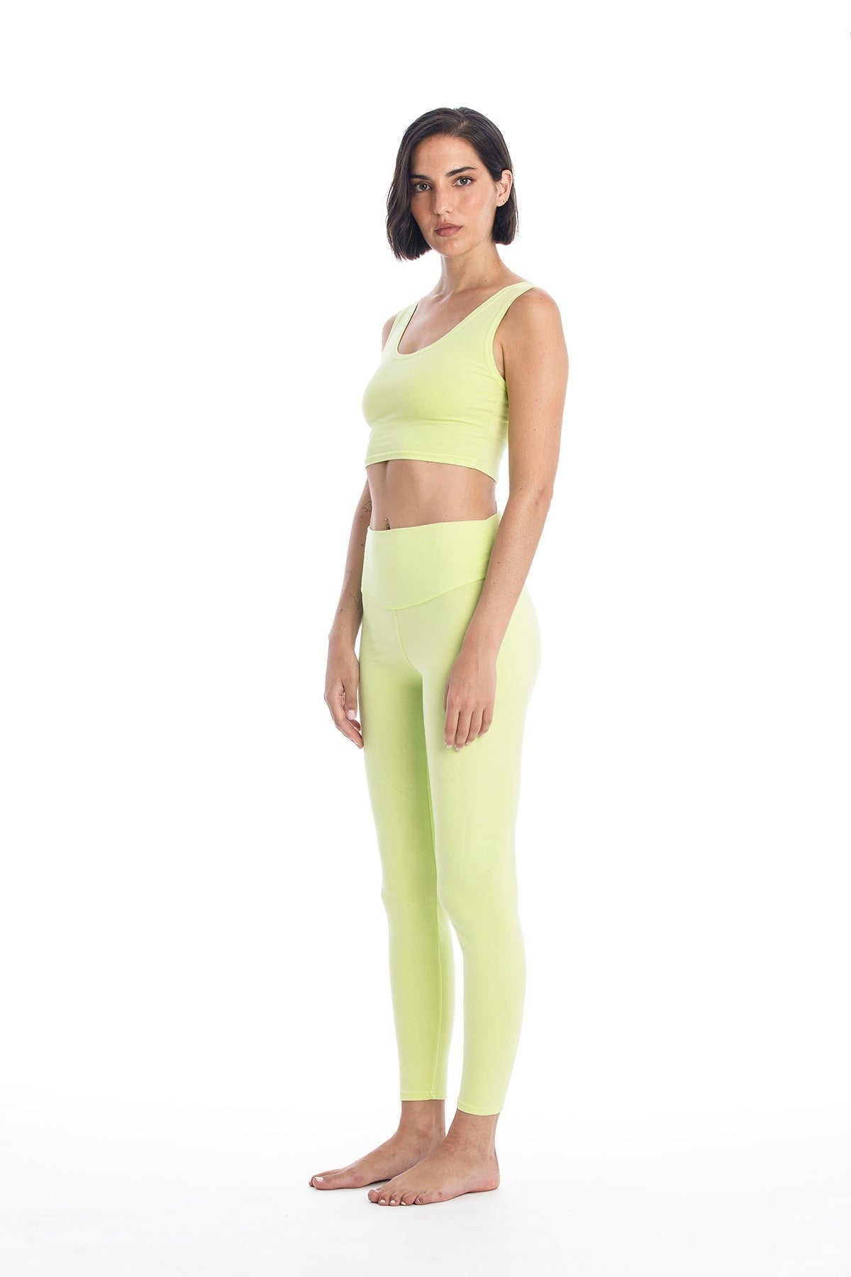 91725 - Damen vegan Legging Yoga Plus Limonengelb