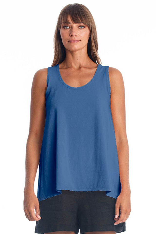 Image of RAVENS VIEW IBIZA dames vegan Top Gemakkelijk Indigo Blauw