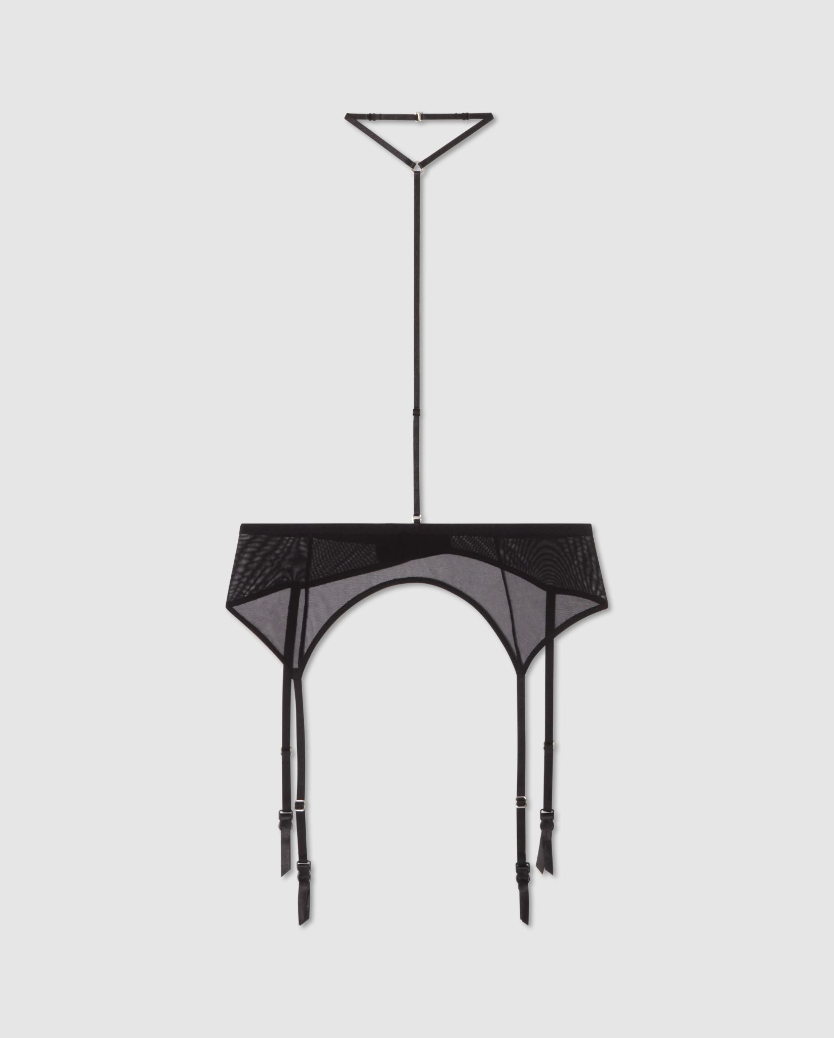 Understatement womens vegan Mesh Suspenders Black