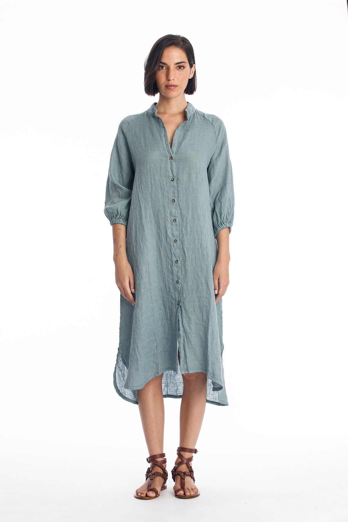 RAVENS VIEW IBIZA Damen vegan Hemdkleid Mei Chinois GrÃ¼n