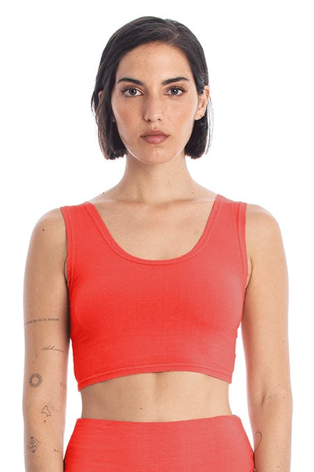 Image of RAVENS VIEW IBIZA dames vegan Yoga Top Stralend Rood