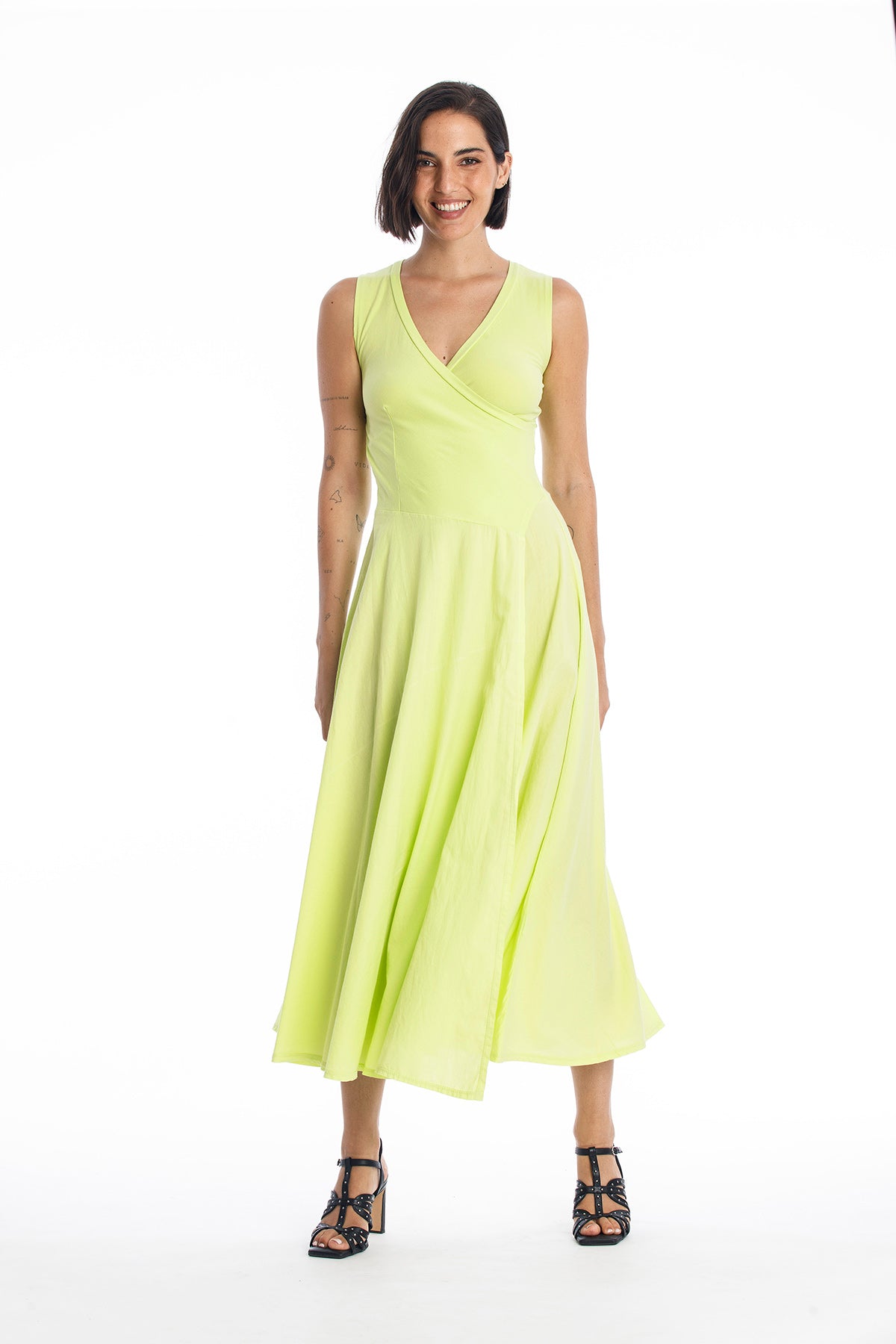 RAVENS VIEW IBIZA Damen vegan Kleid Veronika Ns Limonengelb