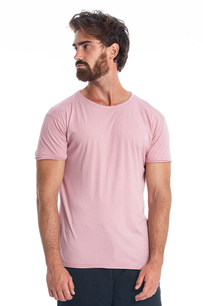 RAVENS VIEW IBIZA Herren vegan T-Shirt Rundhalsausschnitt Wild Malva Rosa