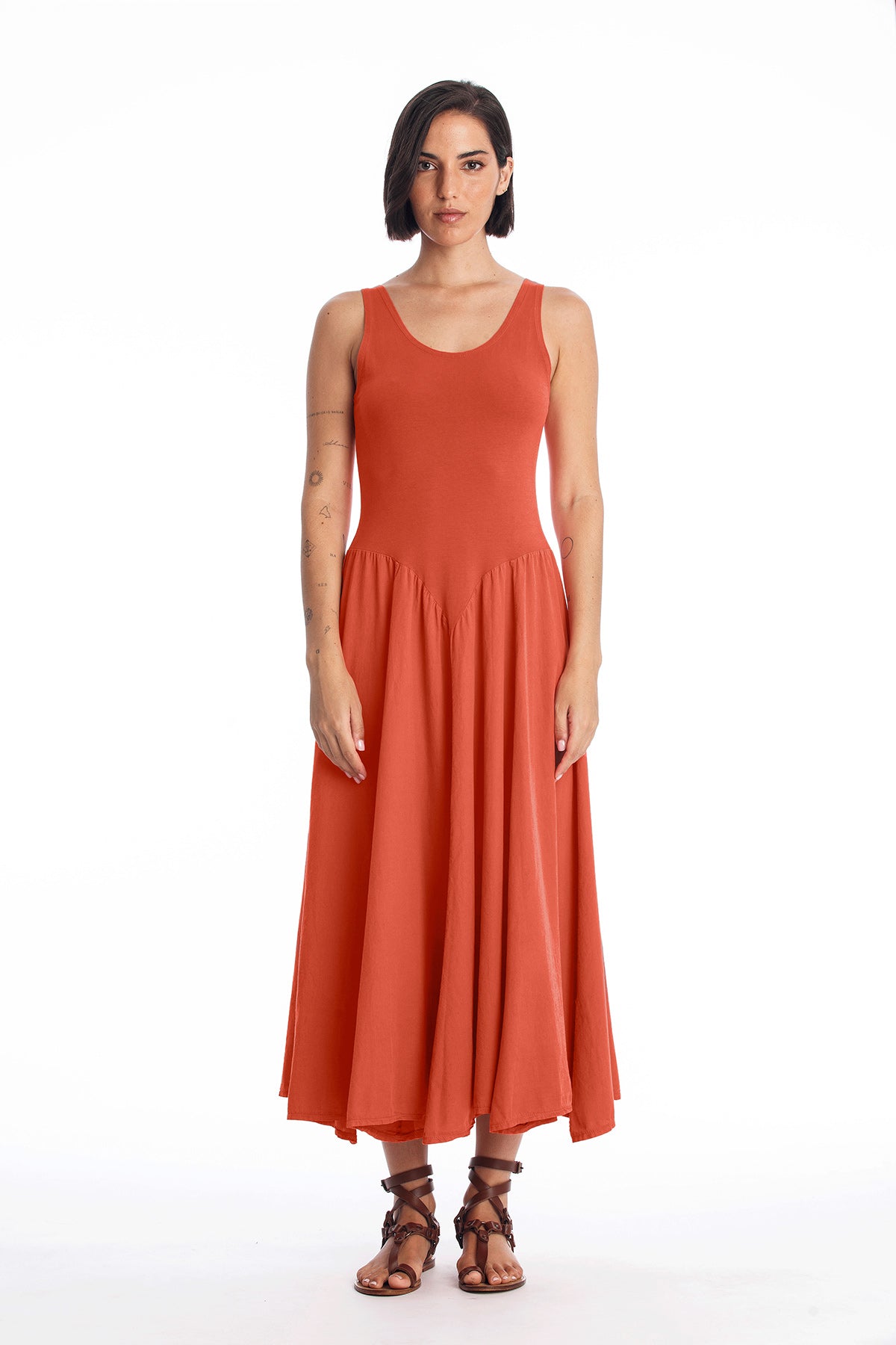 RAVENS VIEW IBIZA Damen vegan Kleid Look Erde Rot